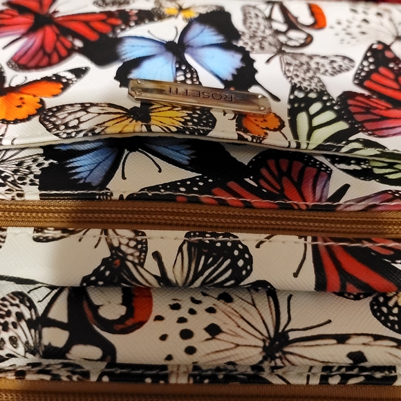 NEW NO TAGS "ROSETTI" LEATHER SMALL SATCHELL W/BUTTERFLY COLORFUL ART - Picture 7 of 9